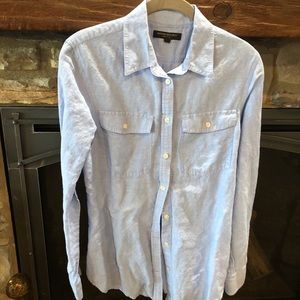 Light blue linen blouse